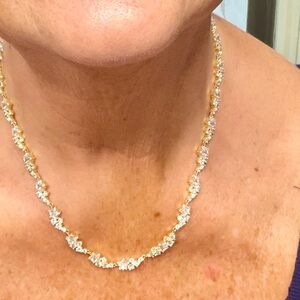 Melinda Maria star clusters Elegant Gold and Silver Necklace